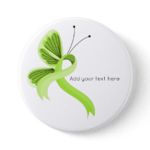 Lime Green Awareness Ribbon Butterfly Button
