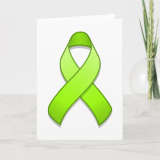 Lime Green Awareness Ribbon Card