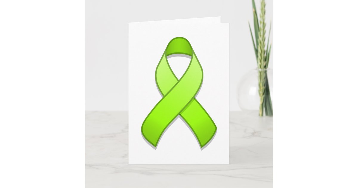 Lime Green Awareness Ribbon Card Zazzle