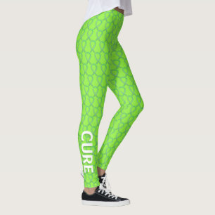 Lime Green Awareness Ribbon Custom Art Leggings