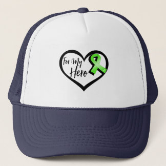 Lime Green Awareness Ribbon For My Hero Trucker Hat