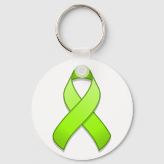 Lime Green Awareness Ribbon Keychain