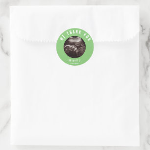 Lime Green Baby Shower Ultrasound Thank You Classic Round Sticker