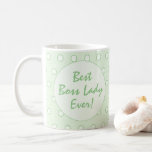 Lime Green Best Boss Lady Ever Script Typography Coffee Mug