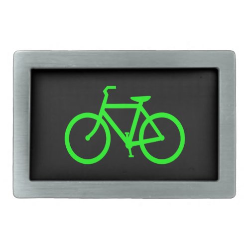 Lime Green Bike Black Belt Buckle