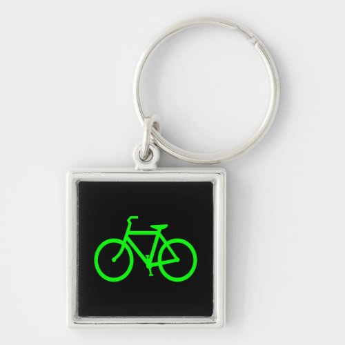 Lime Green Bike Keychain