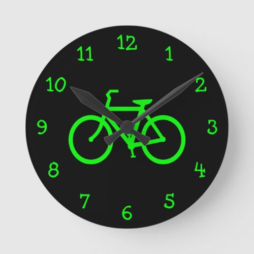 Lime Green Bike Round Clock