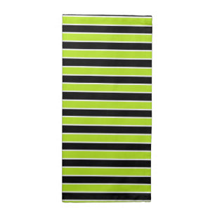 Lime Green, Black and White Stripes Cloth Napkin