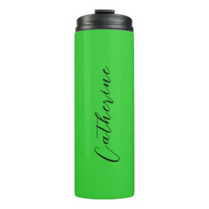 Lime Green Black Elegant Minimal Customized Thermal Tumbler