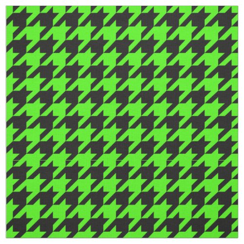 Lime Green Black Houndstooth Pattern 2M Fabric