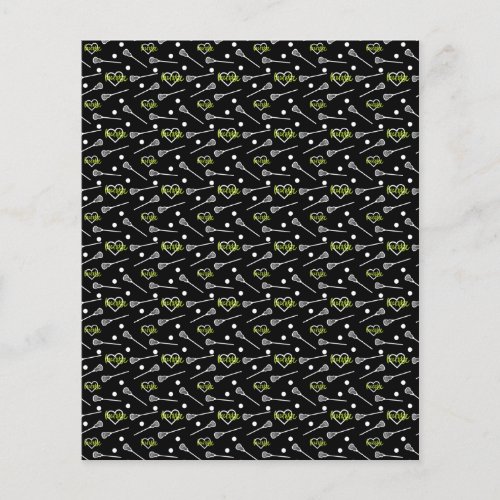 Lime Green Black Lacrosse Stick  Hearts Scrapbook