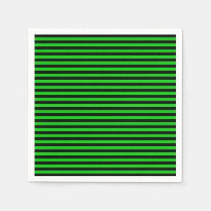 Lime Green Black Stripes Seamless Pattern Napkins