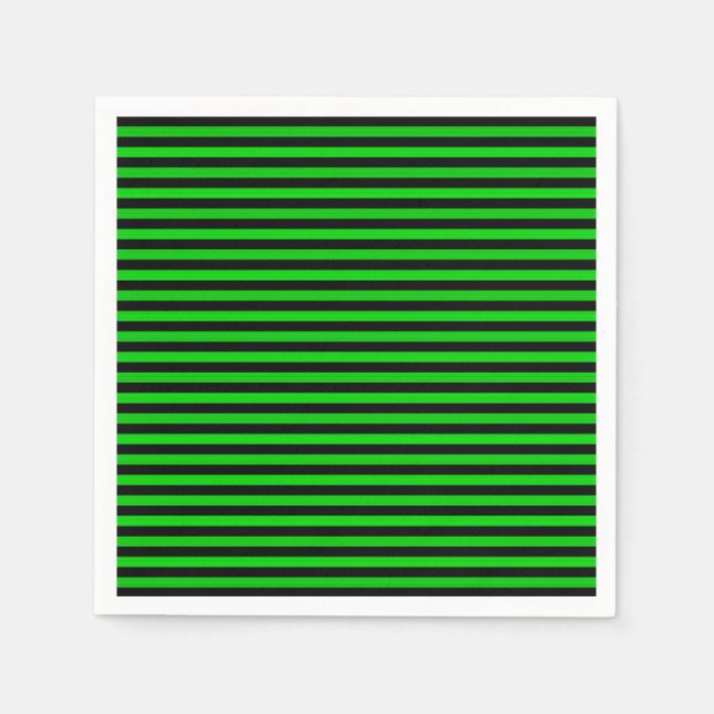 Lime Green Black Stripes Seamless Pattern Napkins (Front)