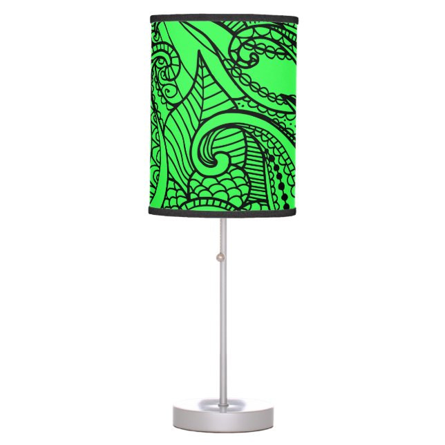 Lime Green Boho Style Desk Lamp (Front)