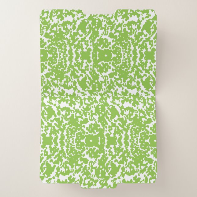 Lime Green Botanical Luxury Tote Bag File Folder (Inside Center)