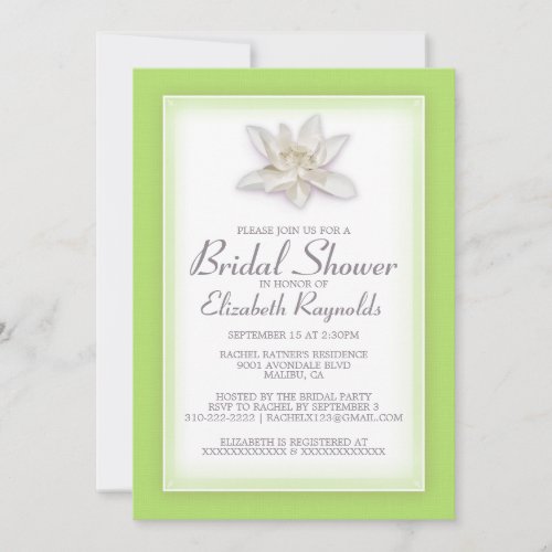 Lime Green Bridal Shower Invitations