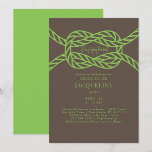 Lime Green & Brown Tying the Knot Wedding Shower Invitation