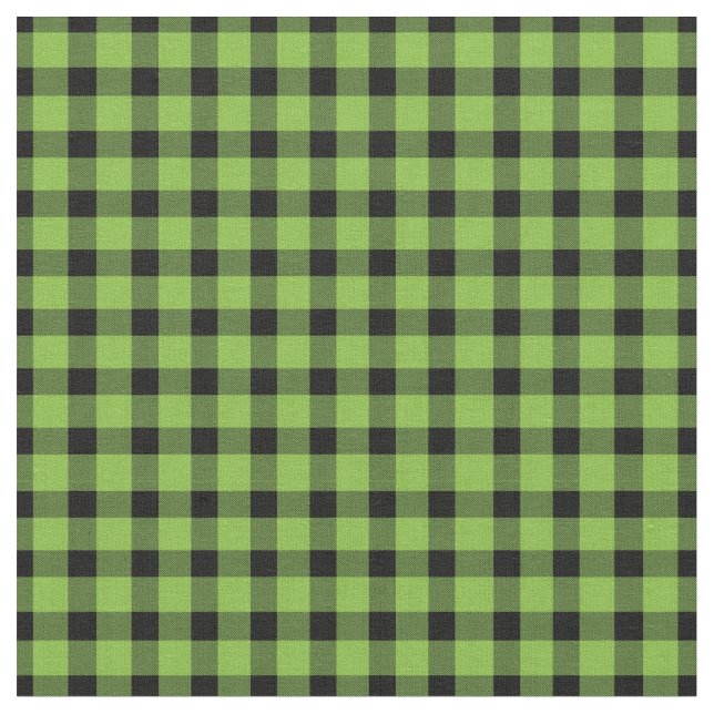 Lime Green Buffalo Country Lumberjack Plaid Fabric (Close Up)