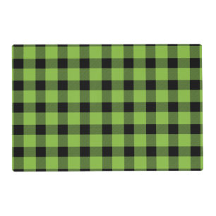 Lime Green Buffalo Country Lumberjack Plaid Placemat
