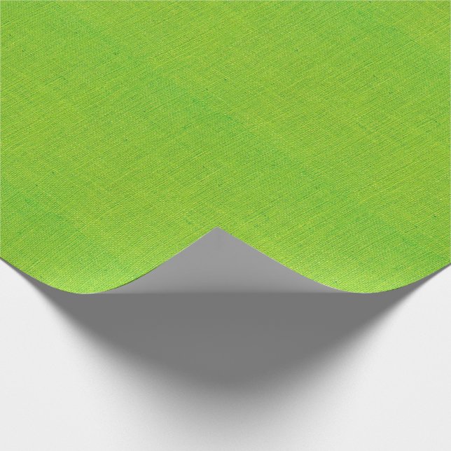 Lime Green Burlap Texture Wrapping Paper (Corner)