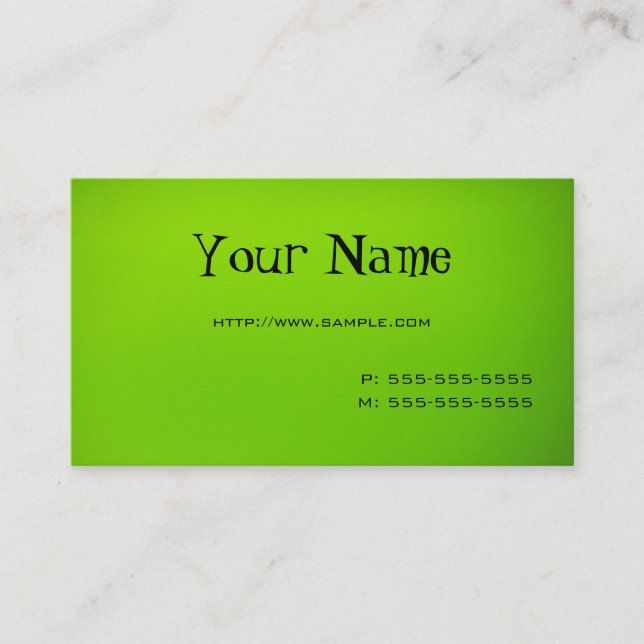 Lime Green Business Card (Front)