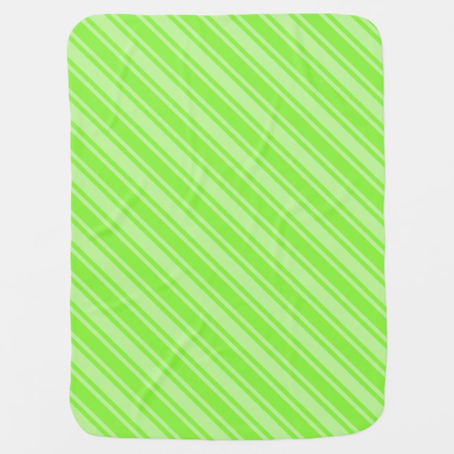 Lime green candy stripes baby blanket (Front)