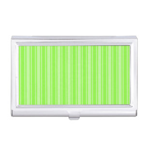 Lime green candy stripes business card case