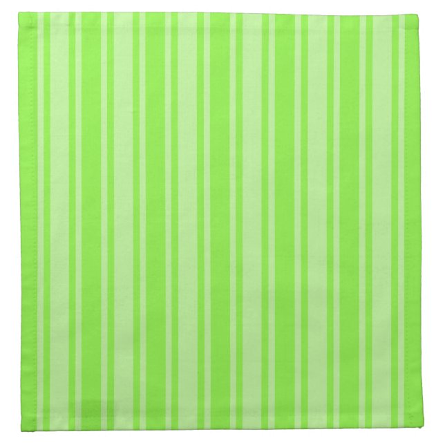 Lime green candy stripes cloth napkin (Front)