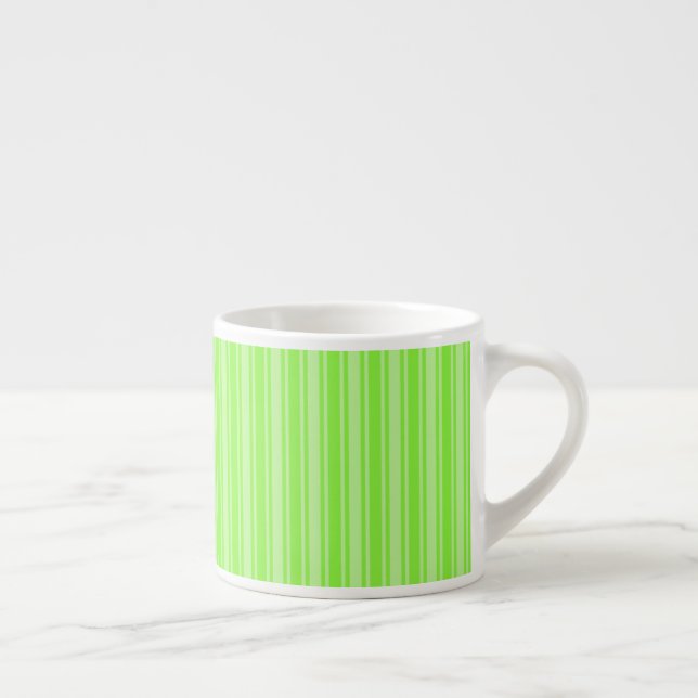 Lime green candy stripes espresso cup (Right)