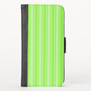 Lime green candy stripes iPhone wallet case
