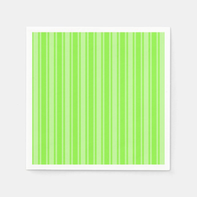 Lime green candy stripes napkins (Front)