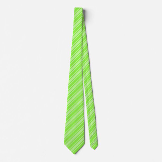 Lime green candy stripes neck tie (Front)