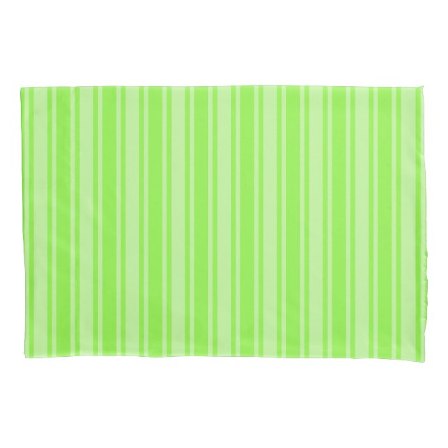 Lime green candy stripes pillow case (Front)