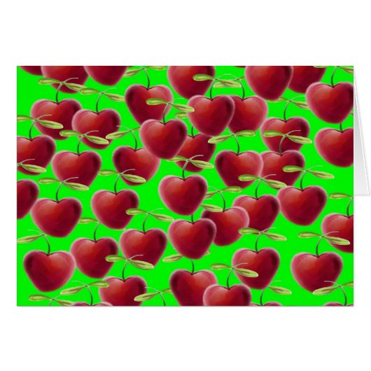 Lime Green Cherry Splash Cards (Front Horizontal)