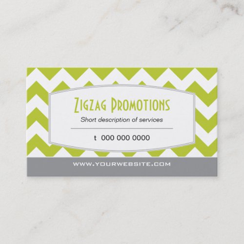 Lime Green Chevron Business Card