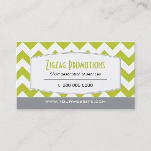 Customizable Lime Green Chevron Business Card