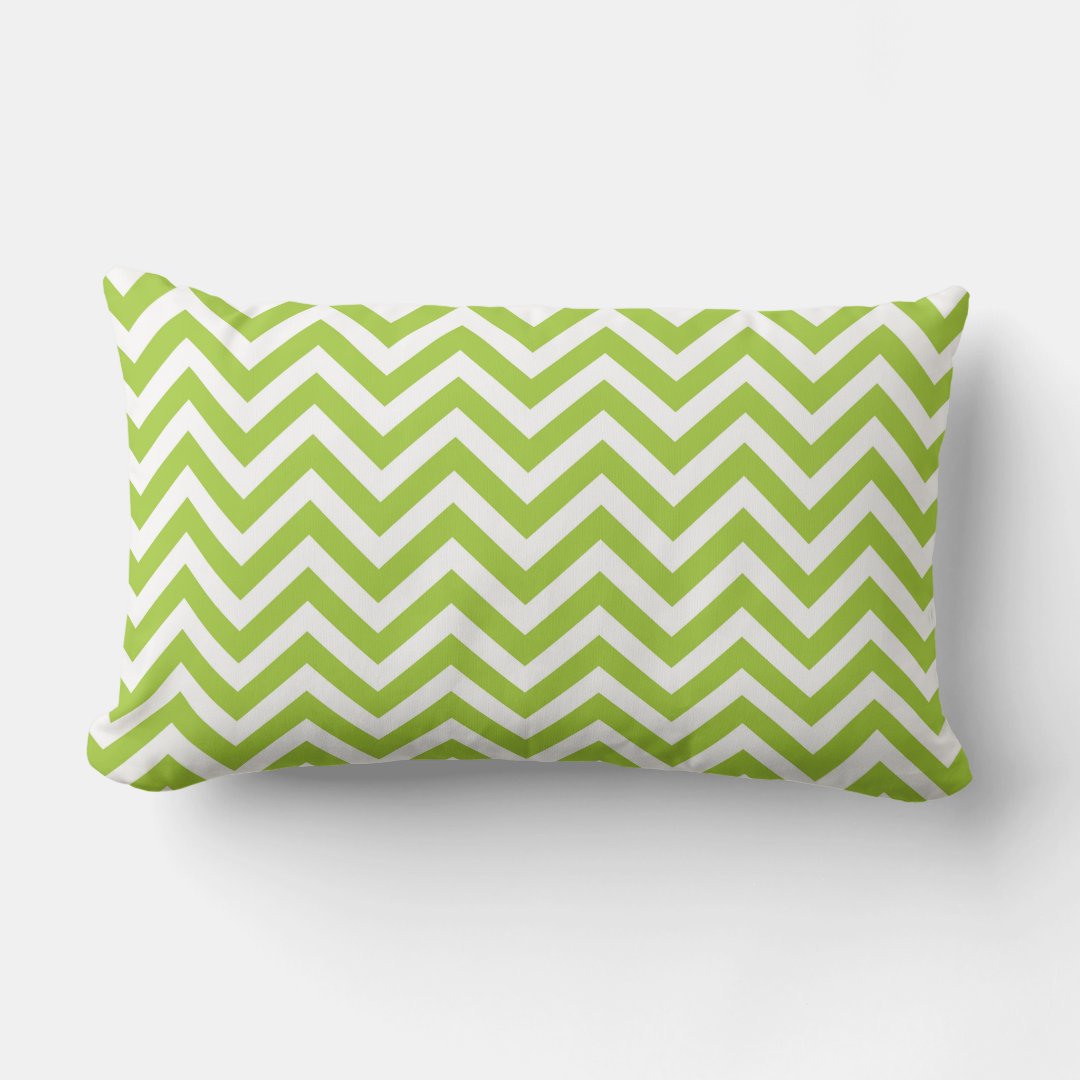 Lime Green Chevron Lumbar Pillow Zazzle