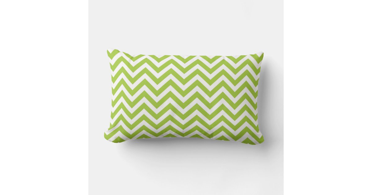 Lime Green Chevron Lumbar Pillow Zazzle