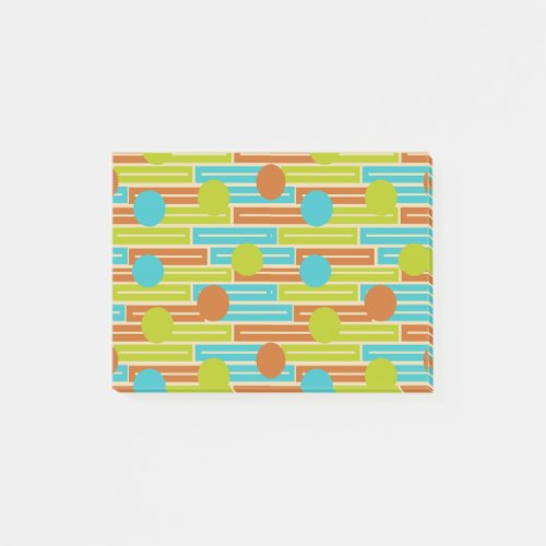 Lime Green Cinnamon Brown Turquoise Rectangles Post_it Notes