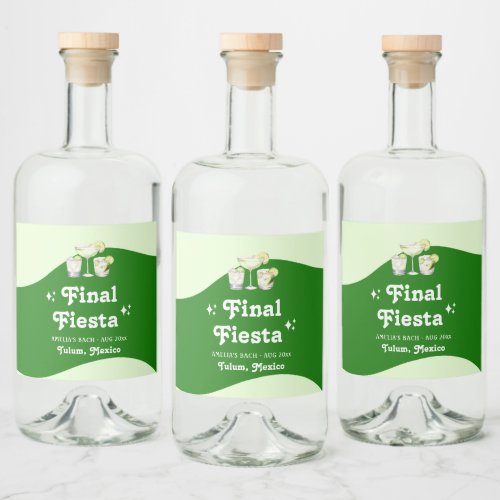 Lime Green Citrus Final Fiesta Bachelorette Liquor Bottle Label