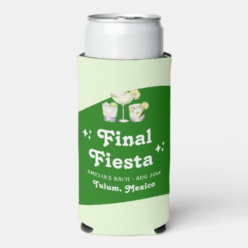 Lime Green Citrus Final Fiesta Bachelorette Seltzer Can Cooler