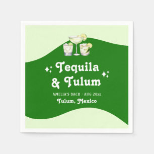 Lime Green Citrus Tequila & Tulum Bachelorette Napkins