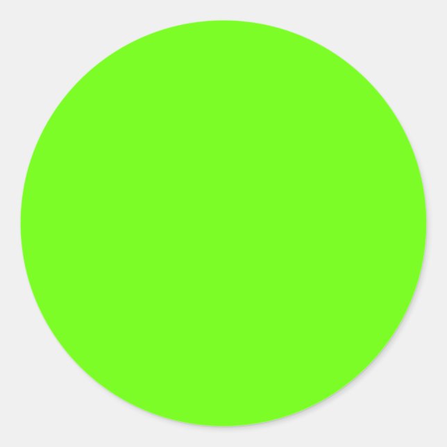 Lime Green Classic Round Sticker (Front)