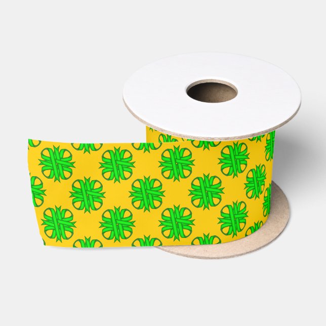 Lime Green Clover Ribbon by Kenneth Yoncich (Spool)
