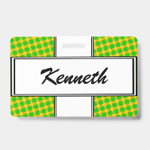 Lime Green Clover Ribbon by Kenneth Yoncich Badge
