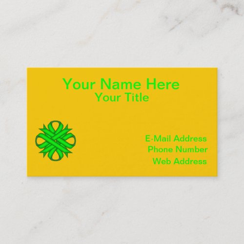 Lime Green Clover Ribbon by Kenneth Yoncich Business Card