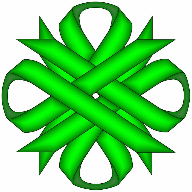Lime Green Clover Ribbon by Kenneth Yoncich Cutout (Front)