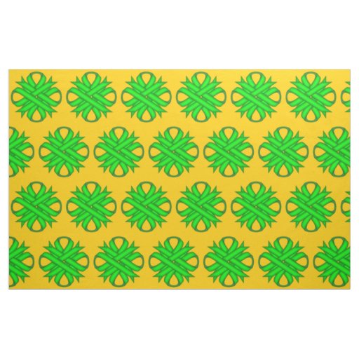 Lime Green Clover Ribbon by Kenneth Yoncich Fabric