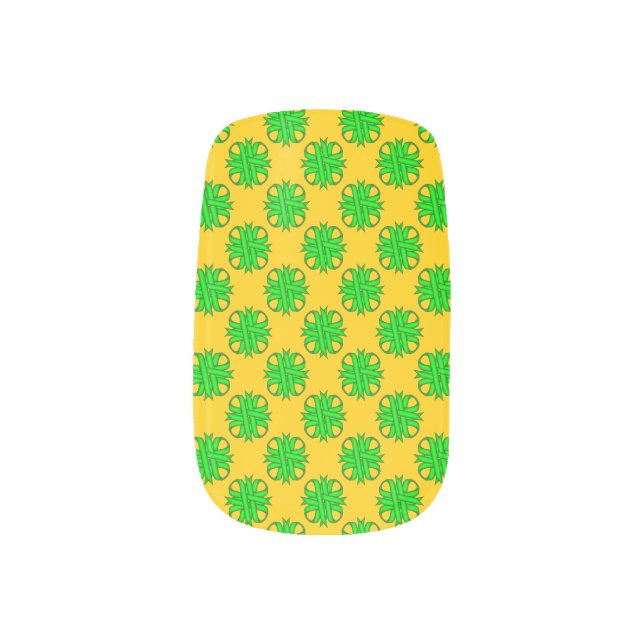 Lime Green Clover Ribbon by Kenneth Yoncich Minx Nail Wraps (Left Thumb)