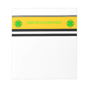 Lime Green Clover Ribbon by Kenneth Yoncich Notepad